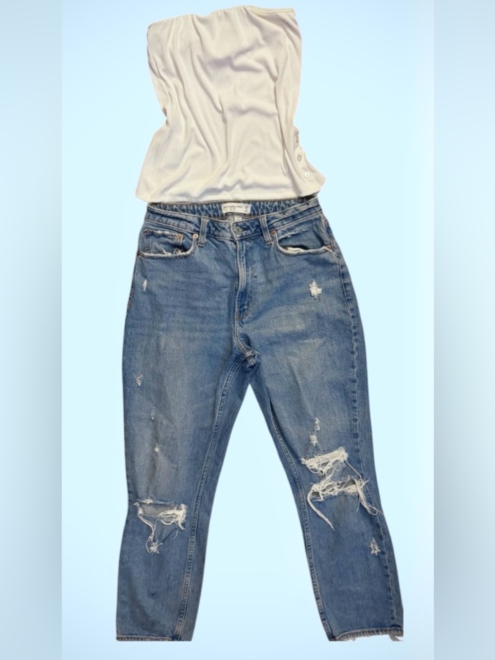 Abercrombie & Fitch denim jeans & NWT strapless tube top bundle